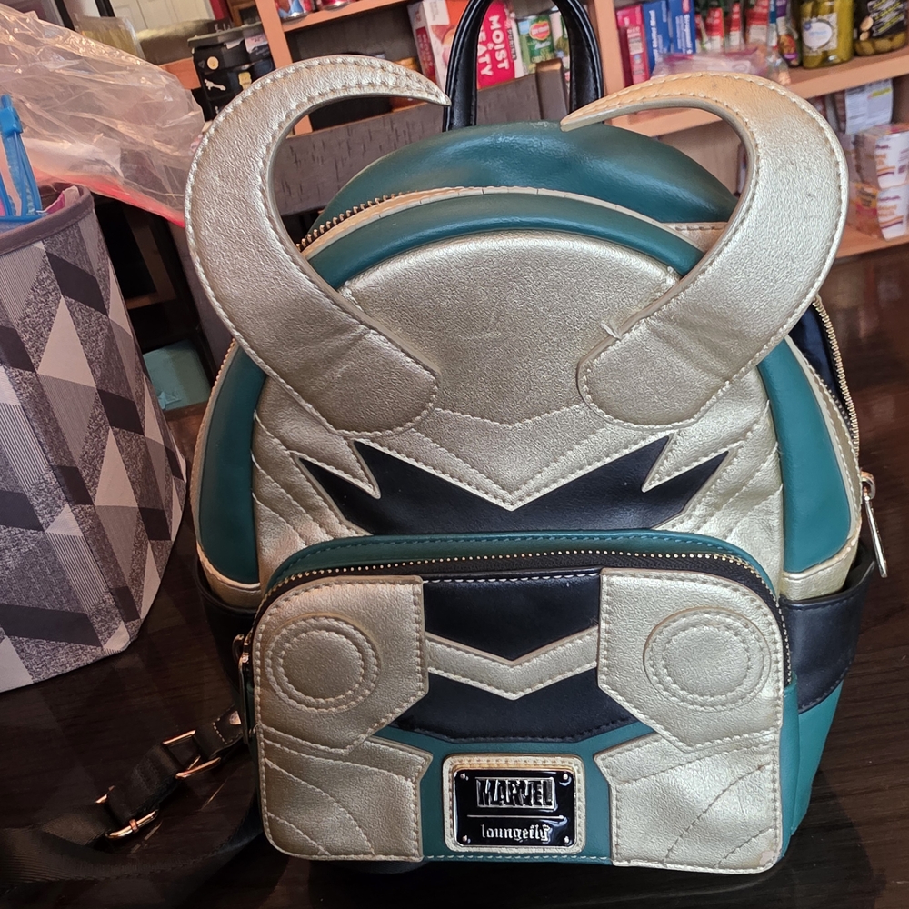 Loungefly Marvel Gold and Green Backpack